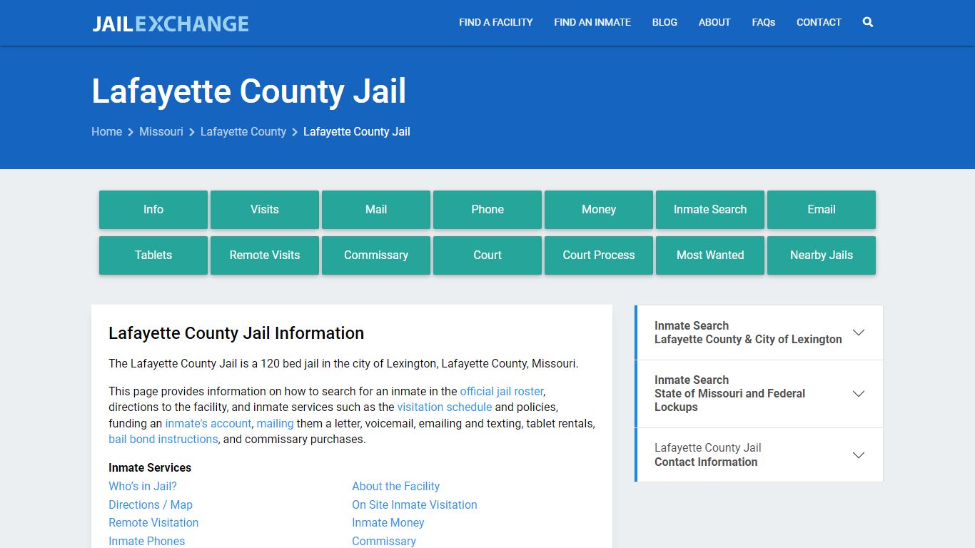 Lafayette County Jail, MO Inmate Search, Information